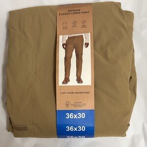 Eddie Bauer Rainer Men's Brown Fleece-Lined Chinos 36x30